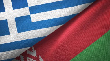 Yunanistan ve Beyaz Rusya iki bayraktekstil kumaş, kumaş doku 