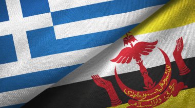 Yunanistan ve Brunei iki bayrak tekstil bezi