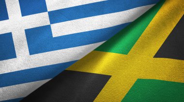 Yunanistan ve Jamaika iki bayraktekstil kumaş, kumaş doku