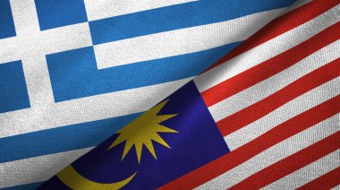 Yunanistan ve Malezya iki bayraktekstil kumaş, kumaş doku