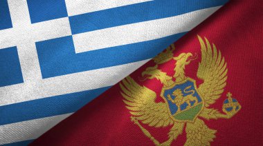 Yunanistan ve Karadağ'a iki bayrak tekstil bezi, kumaş dokusu