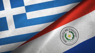 Yunanistan ve Paraguay iki bayraktekstil kumaş, kumaş doku