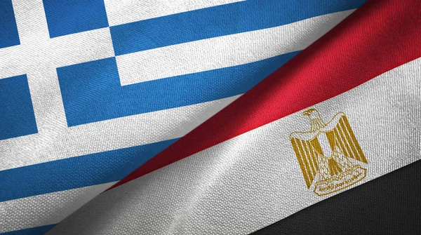 Greece and Egypt two flags textile cloth