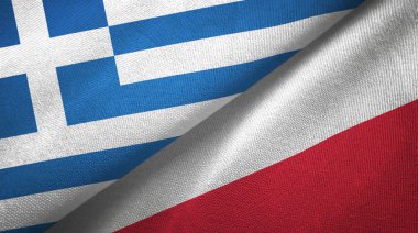 Yunanistan ve Polonya iki bayraktekstil kumaş, kumaş doku