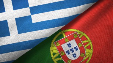 Yunanistan ve Portekiz iki bayraktekstil kumaş, kumaş doku