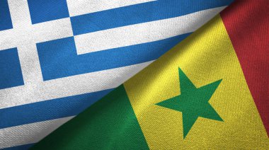 Yunanistan ve Senegal iki bayraktekstil kumaş, kumaş doku