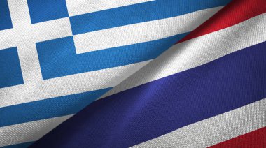 Yunanistan ve Tayland iki bayraktekstil kumaş, kumaş doku