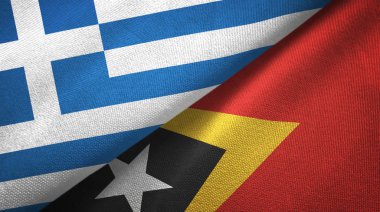 Yunanistan ve Timor-Leste Doğu Timor iki bayraklar tekstil kumaş, kumaş doku