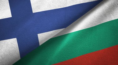 Finlandiya ve Bulgaristan iki bayraklar tekstil kumaş, kumaş doku 