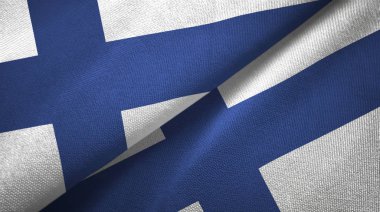 Finlandiya iki bayraklar tekstil kumaş, kumaş doku