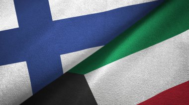Finlandiya ve Kuveyt iki bayraktekstil kumaş, kumaş doku