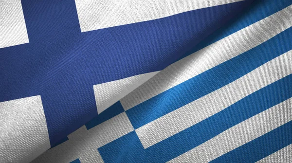 Finlandiya ve Yunanistan iki bayraktekstil kumaş, kumaş doku