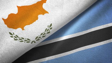 Kıbrıs ve Botsvana iki bayrak tekstil kumaş, kumaş doku 