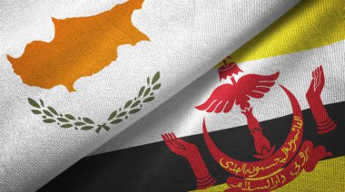 Kıbrıs ve Brunei iki bayrak tekstil bezi