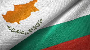 Kıbrıs ve Bulgaristan iki bayraktekstil kumaş, kumaş doku 