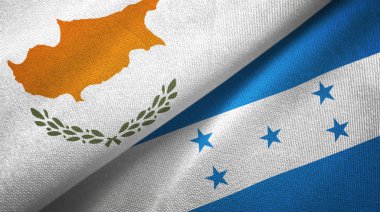 Kıbrıs ve Honduras iki bayraklar tekstil kumaş, kumaş doku