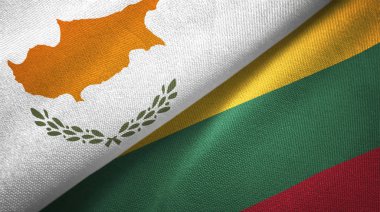 Kıbrıs ve Litvanya iki bayraktekstil kumaş, kumaş doku