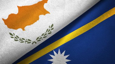 Kıbrıs ve Nauru iki bayrak tekstil kumaş, kumaş doku