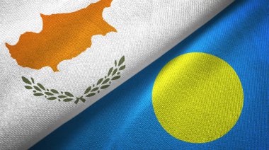 Kıbrıs ve Palau iki bayraktekstil kumaş, kumaş doku