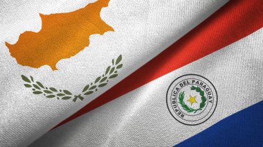 Kıbrıs ve Paraguay iki bayraklar tekstil kumaş, kumaş doku