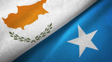 Kıbrıs ve Somali iki bayrak tekstil kumaş, kumaş doku