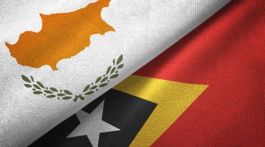 Kıbrıs ve Timor-Leste Doğu Timor iki bayraklar tekstil kumaş, kumaş doku