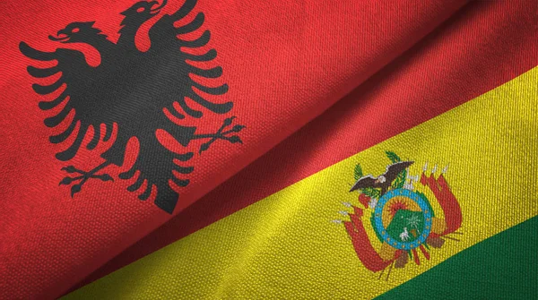 Albania and Bolivia two flags textile cloth, fabric texture