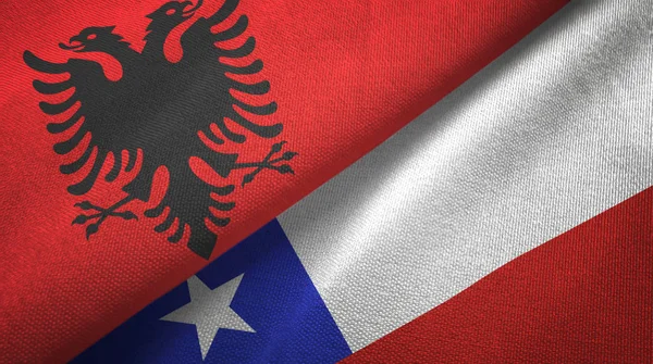 Albania and Chile two flags textile cloth, fabric texture