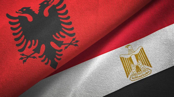 Albania and Egypt two flags textile cloth