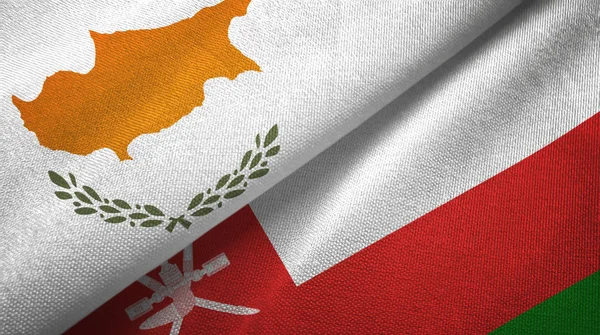 Kıbrıs ve Umman iki bayraktekstil kumaş, kumaş doku