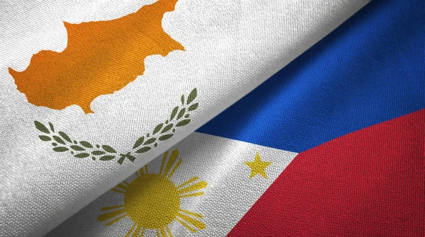 Kıbrıs ve Filipinler iki bayrak tekstil kumaş, kumaş doku — Stok fotoğraf