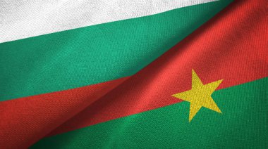 Bulgaristan ve Burkina Faso iki bayraktekstil kumaş, kumaş doku 