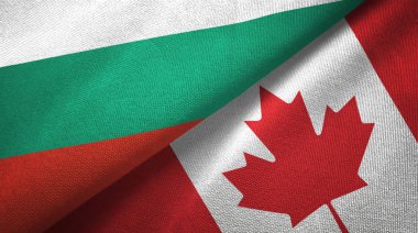 Bulgaristan ve Kanada iki bayrak tekstil kumaş, kumaş doku 
