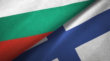 Bulgaristan ve Finlandiya iki bayraktekstil kumaş, kumaş doku
