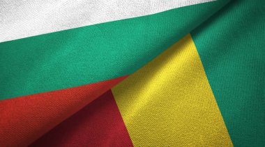 Bulgaristan ve Gine iki bayrak tekstil kumaş, kumaş doku