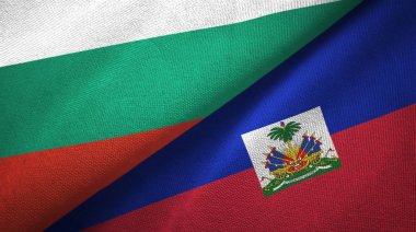 Bulgaristan ve Haiti iki bayraklar tekstil kumaş, kumaş doku
