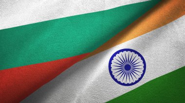 Bulgaristan ve Hindistan iki bayraktekstil kumaş, kumaş doku