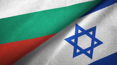 Bulgaristan ve İsrail iki bayrak tekstil kumaş, kumaş doku