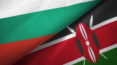 Bulgaristan ve Kenya iki bayrak tekstil kumaş, kumaş doku