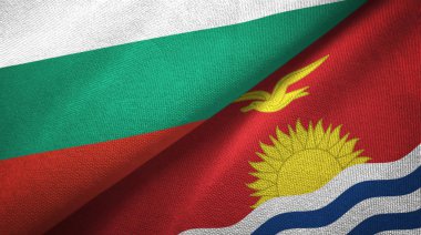 Bulgaristan ve Kiribati iki bayraktekstil kumaş, kumaş doku