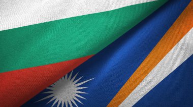 Bulgaristan ve Marshall Adaları iki bayraktekstil kumaş, kumaş doku