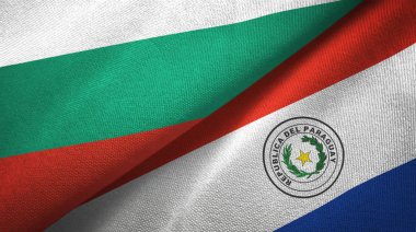 Bulgaristan ve Paraguay iki bayraktekstil kumaş, kumaş doku