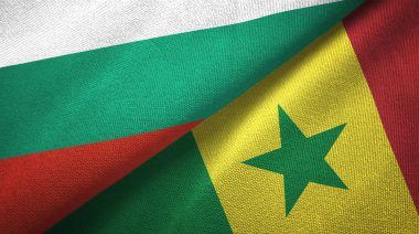 Bulgaristan ve Senegal iki bayraktekstil kumaş, kumaş doku