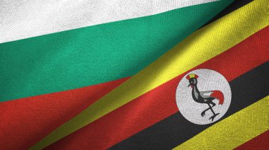 Bulgaristan ve Uganda iki bayraktekstil kumaş, kumaş doku