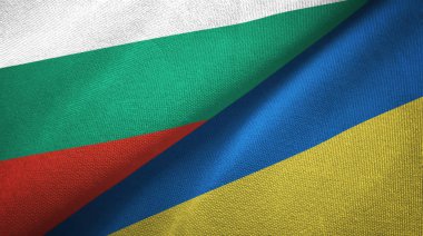 Bulgaristan ve Ukrayna iki bayraktekstil kumaş, kumaş doku