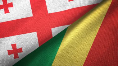 Gürcistan ve Kongo iki bayraklar tekstil kumaş, kumaş doku 