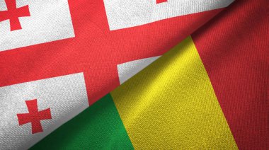 Gürcistan ve Mali iki bayraktekstil kumaş, kumaş doku
