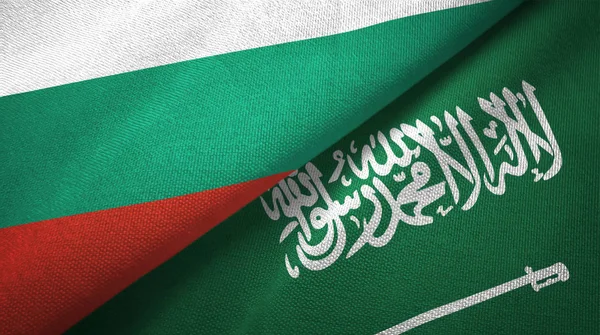 Bulgaria and Saudi Arabia flags textile cloth