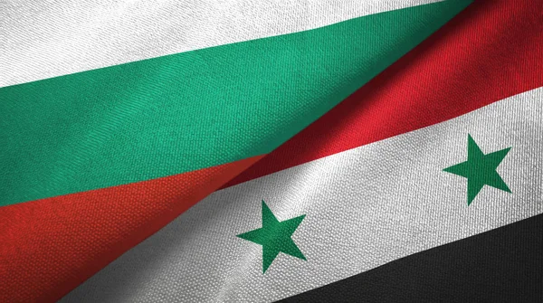Bulgaristan ve Suriye iki bayrak tekstil kumaş, kumaş doku