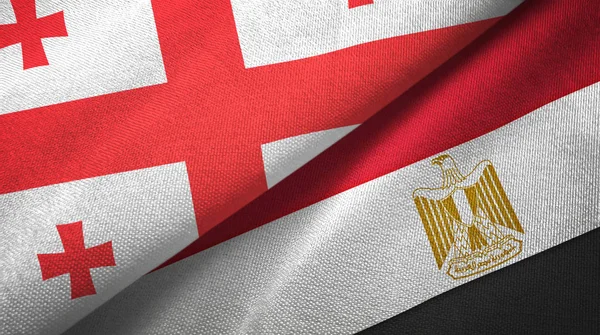 Georgia and Egypt two flags textile cloth